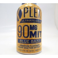 Prof Whyte's K Plex Premium Blue Razz Flavored Liquid Kratom Extract Shots - 90mg MIT (2oz/57ml)(Samples)(1)
